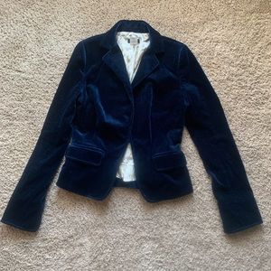 J. Crew Soft Velvet Navy Blazer Sz0